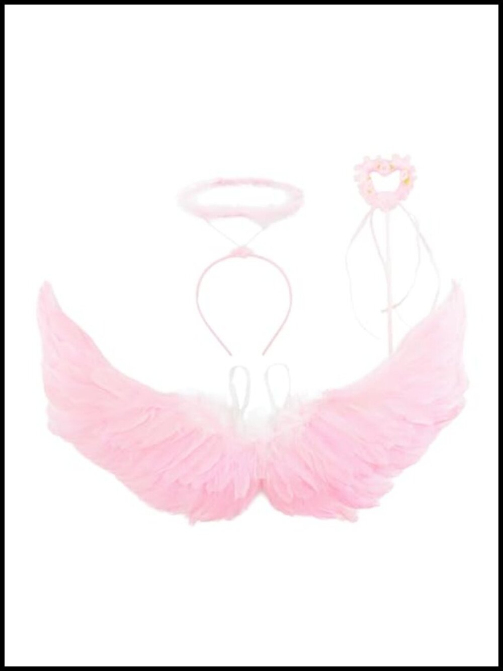 Angel Feather Wing Halo Wand Costume Set Cosplay Halloween Party
